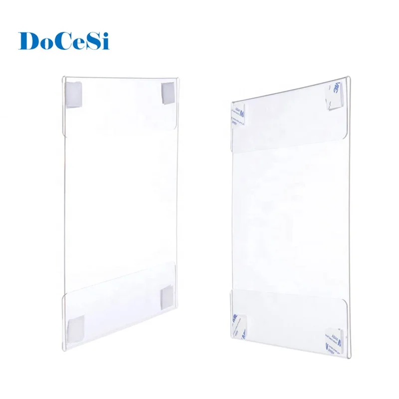 Wall mounted holder clear acrylic wall sign holder picture with adhesive tape