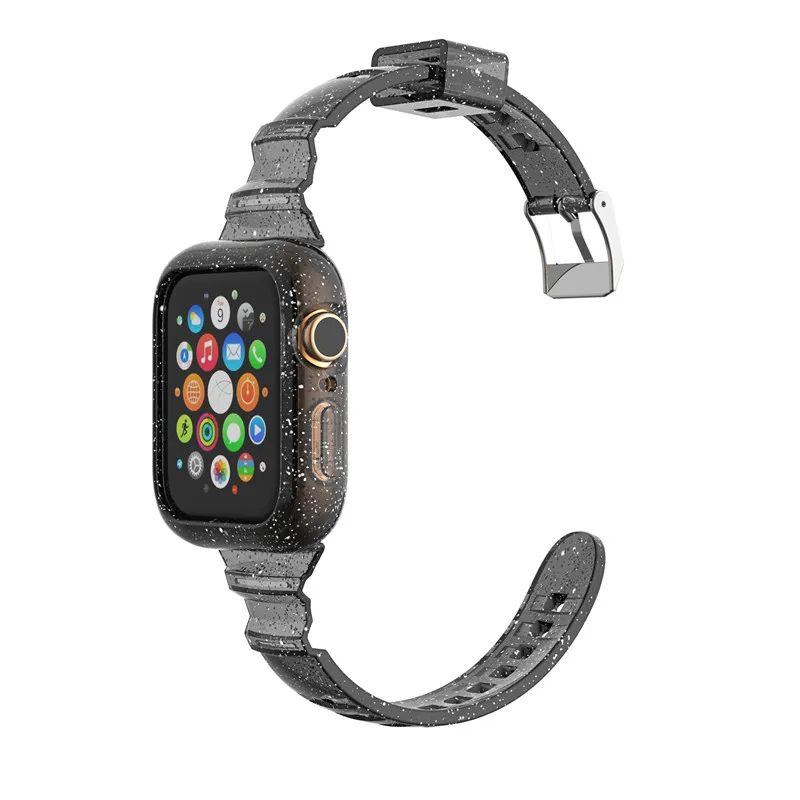 Smart Sport Glitter Clear Transparent Small Waist Watch Band for Apple Watch Series 1 2 3 4 5 6 38mm 40mm 42mm 44mm