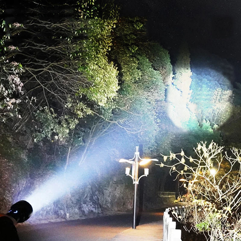 USB/Solar Rechargeable Flashlight Super Bright Tactical Torch Outdoor Portable  LED Power Bank Camping Light