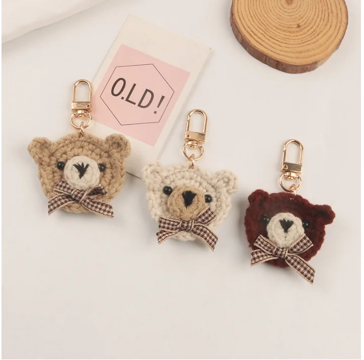 Diy Cute Mini Bow Tie Teddy Bear Keychain Car Charm Bear Accessories Women Bag Charm