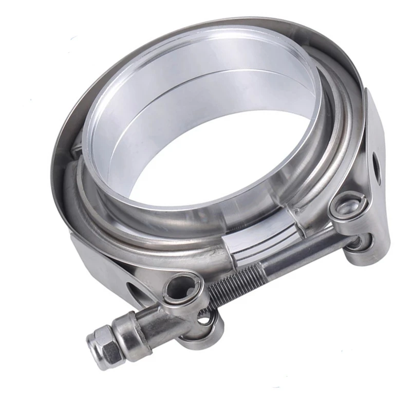 275 Inch Stainless Steel V Band Turbo Intercooler Piping Kit with Heavy Duty Exhaust Clamp Flanges Bolts Included