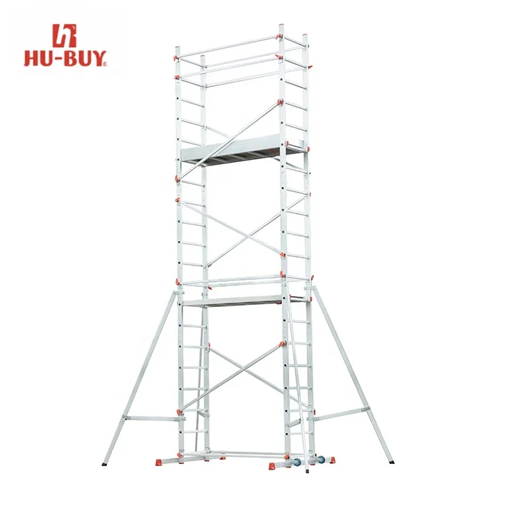 Hot sale 5.6M Aluminum Scaffold Ladder Platform Size 1560x455cm Capacity 150kg Scaffolding