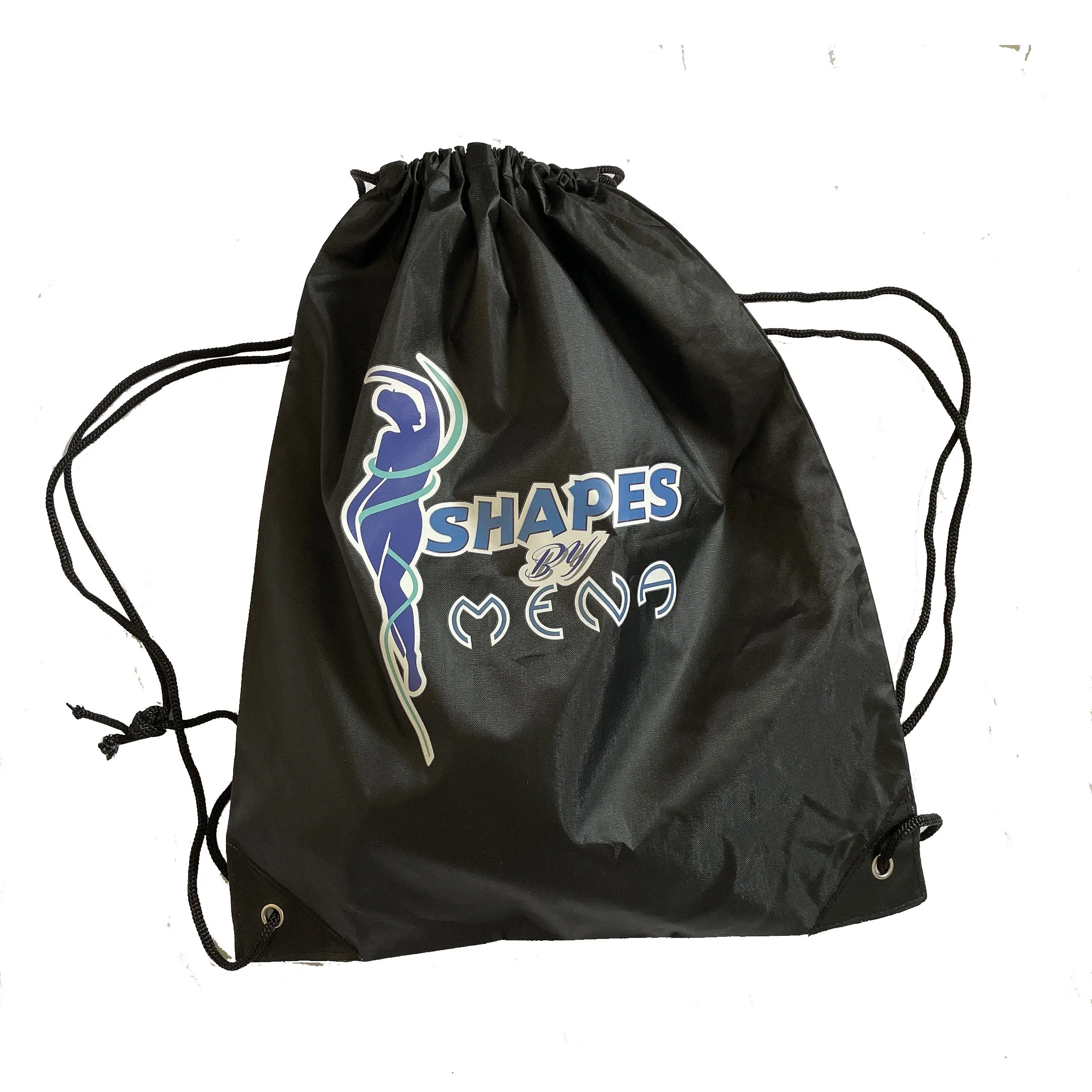Foldable Backpack Drawstring Bag Rpet Material Rpet Gym Bag Running Drawstring Rpet Foldable Shopping Polyester Bag