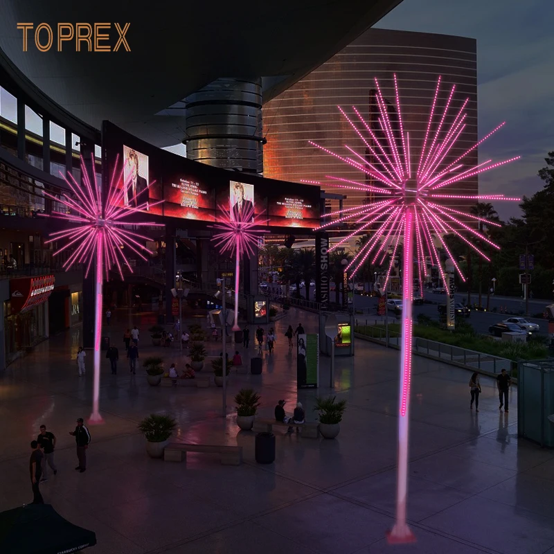 Toprex Modern Style RGB LED Fireworks Light Colorful Outdoor Christmas Meteor Animation for Landscape Decoration