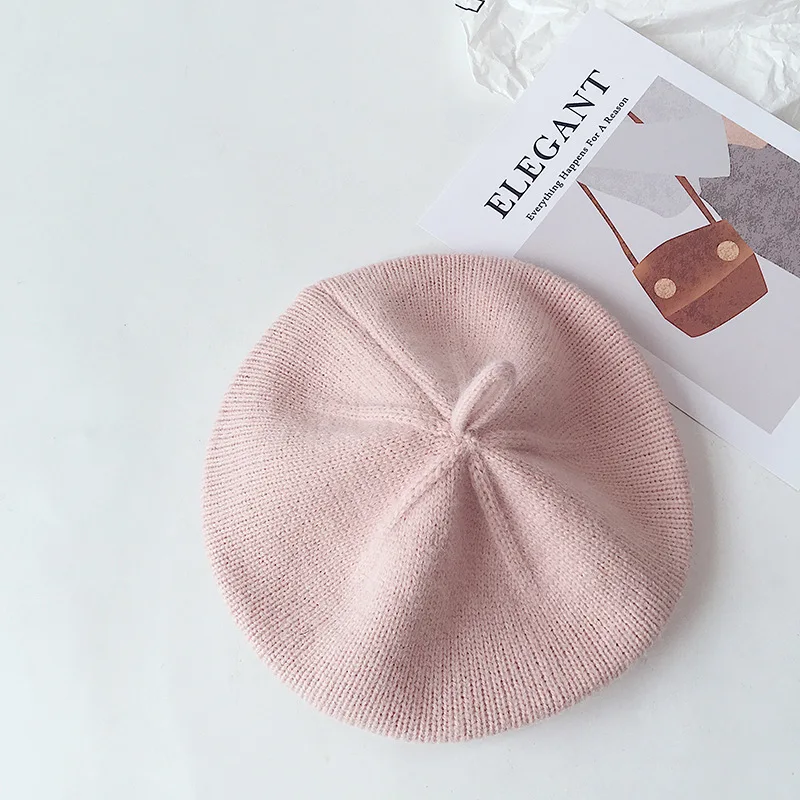 New Fashion Knit Beret Multicolor Children Baby Hats Autumn Winter Styling Accessories Hipster Painter Hat For Girls Kids Bonnet