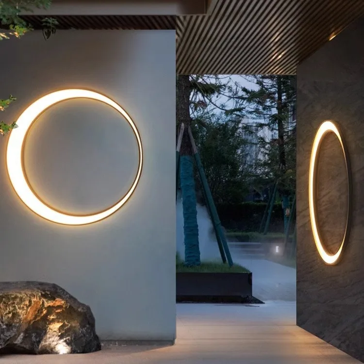 Modern Outdoor Wall Light Garden Porch Waterproof Warm Light LED Wall Lamp Decorative