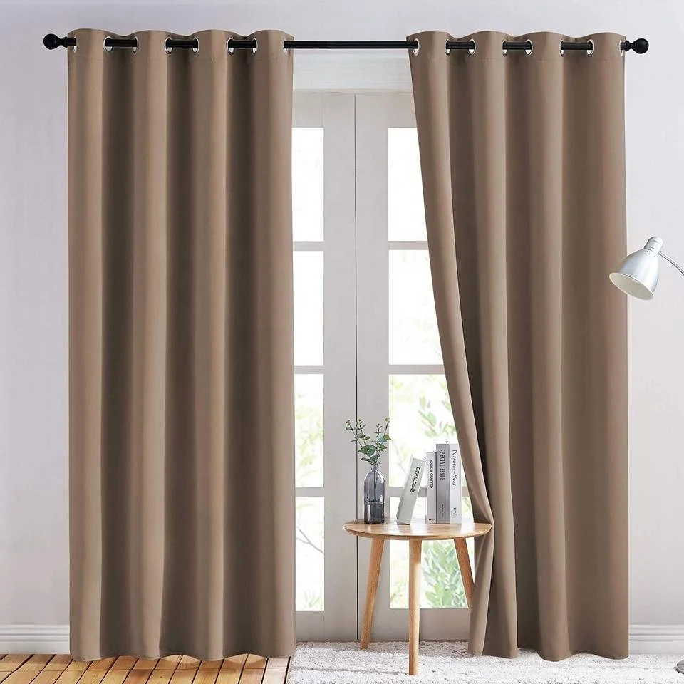Factory Wholesale 100 Polyester Plain Retro Soft Blackout Curtain Fabric for Customization