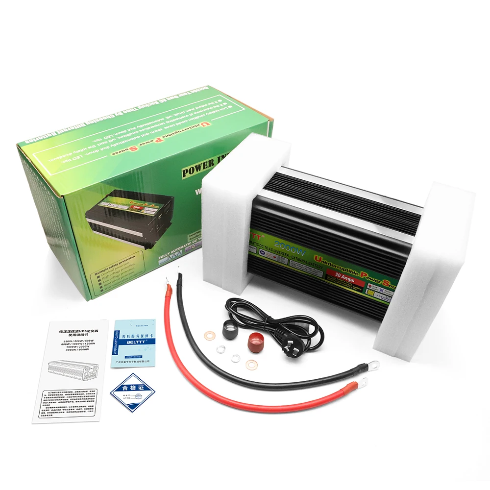 Original BELTTT off grid 12v to 220v UPS dc to ac modified sine wave inverter 2000 watts with charger