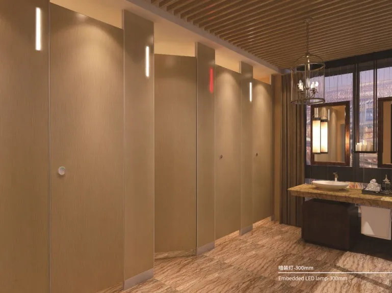 high class waterproof toilet cubicle with LED light