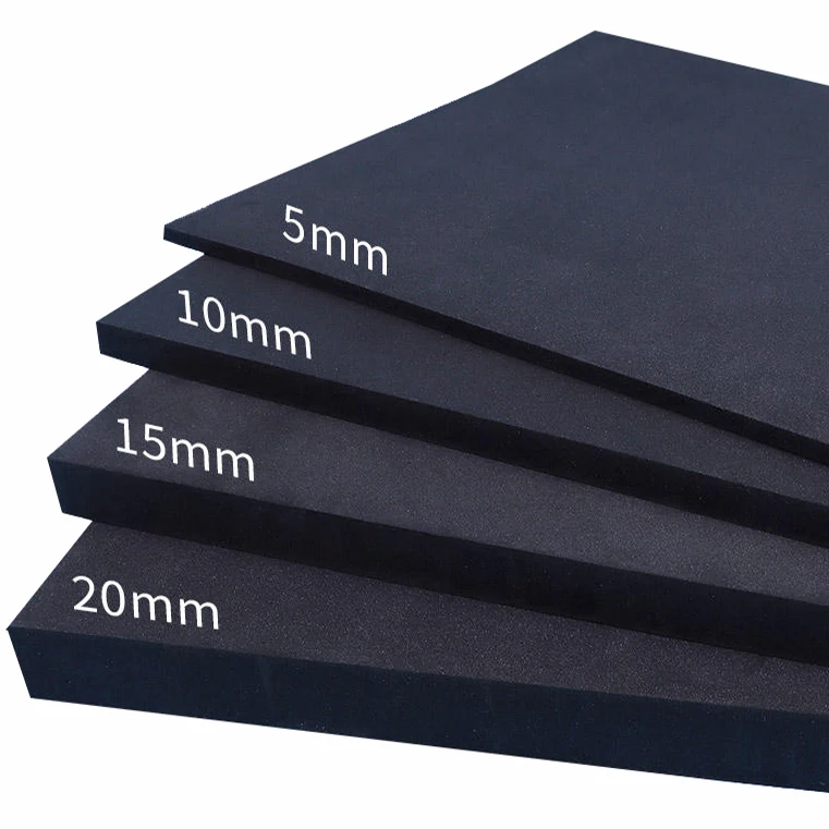 China Die Cut 1mm 2mm 5mm 10mm Black High Density Double Sided Self Adhesive Rubber EVA PE Foam Tape Sheet Pads