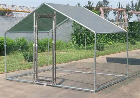 Paw Hut Galvanized Metal chicken coop cage with cover walk in pen run