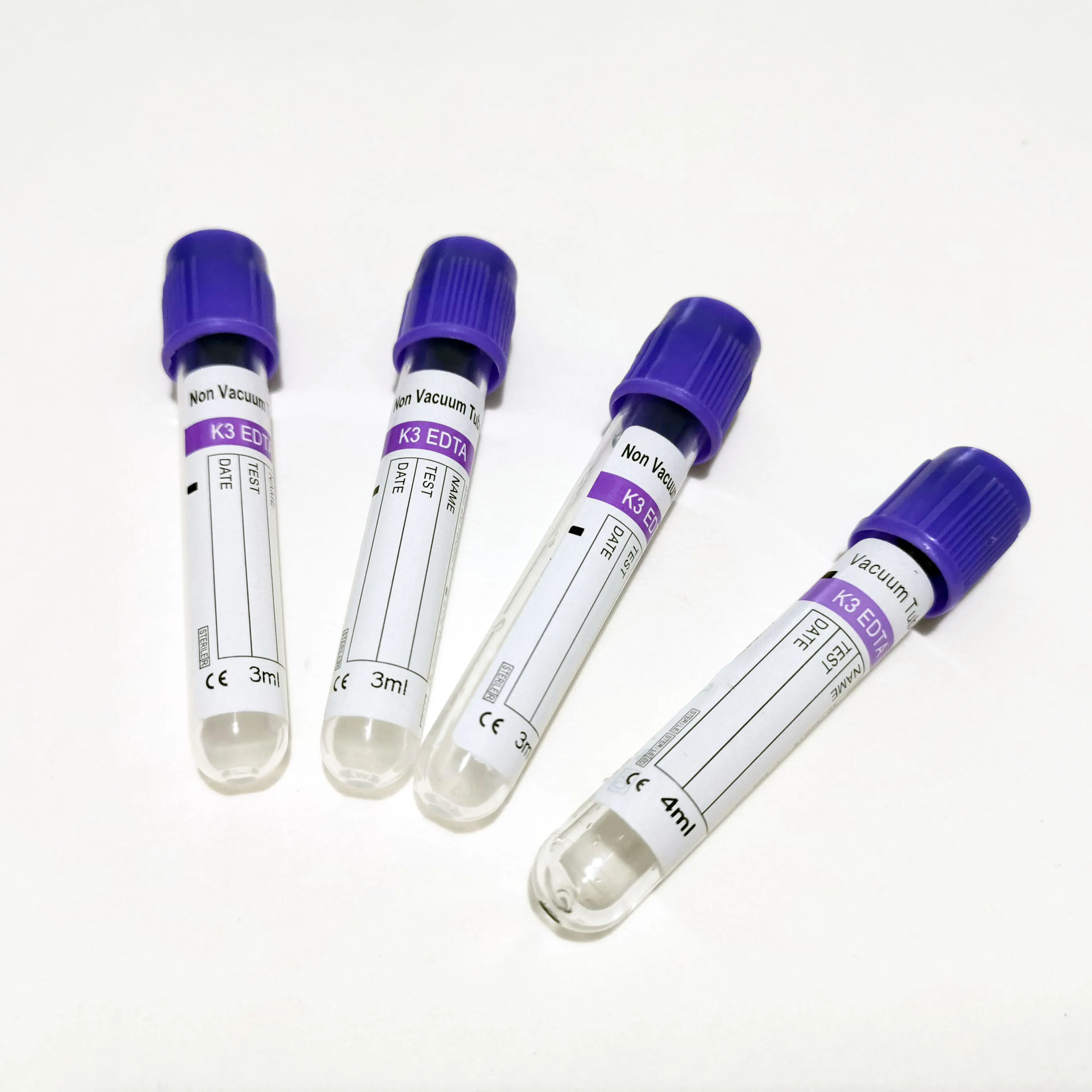 Вакуумная трубка для забора крови K2 K3 Purple 13x75 мм Pet или Glass labbasic EDTA 10 мл