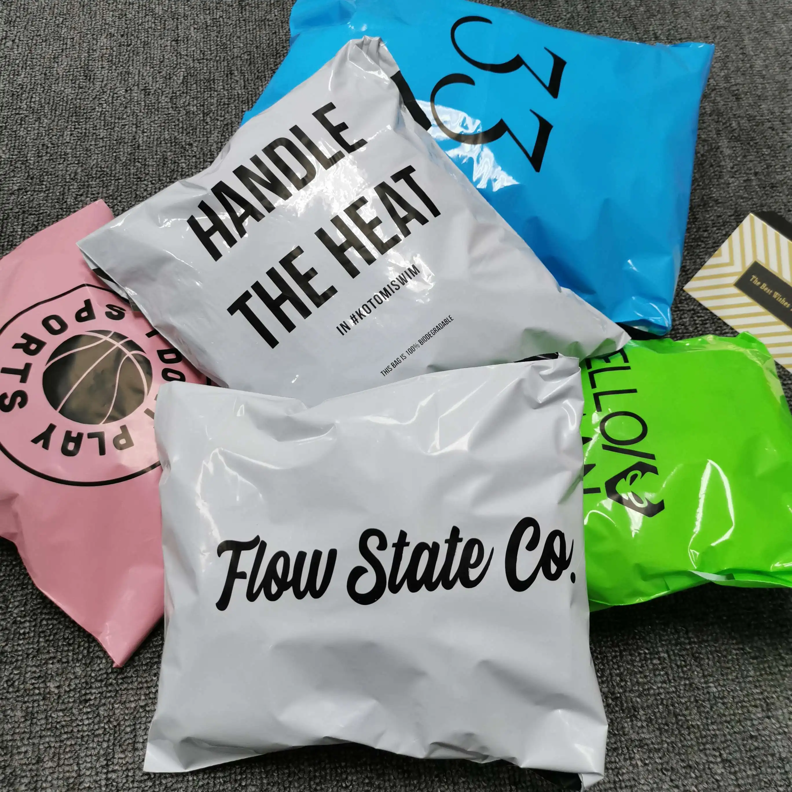 Heavy Duty Custom Design Printed NO MOQ Compostable Mailing Bags Strong Polymailer