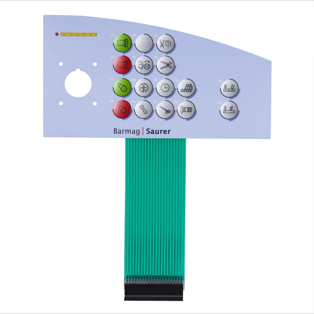 Customized graphic overlay control led membrane switch