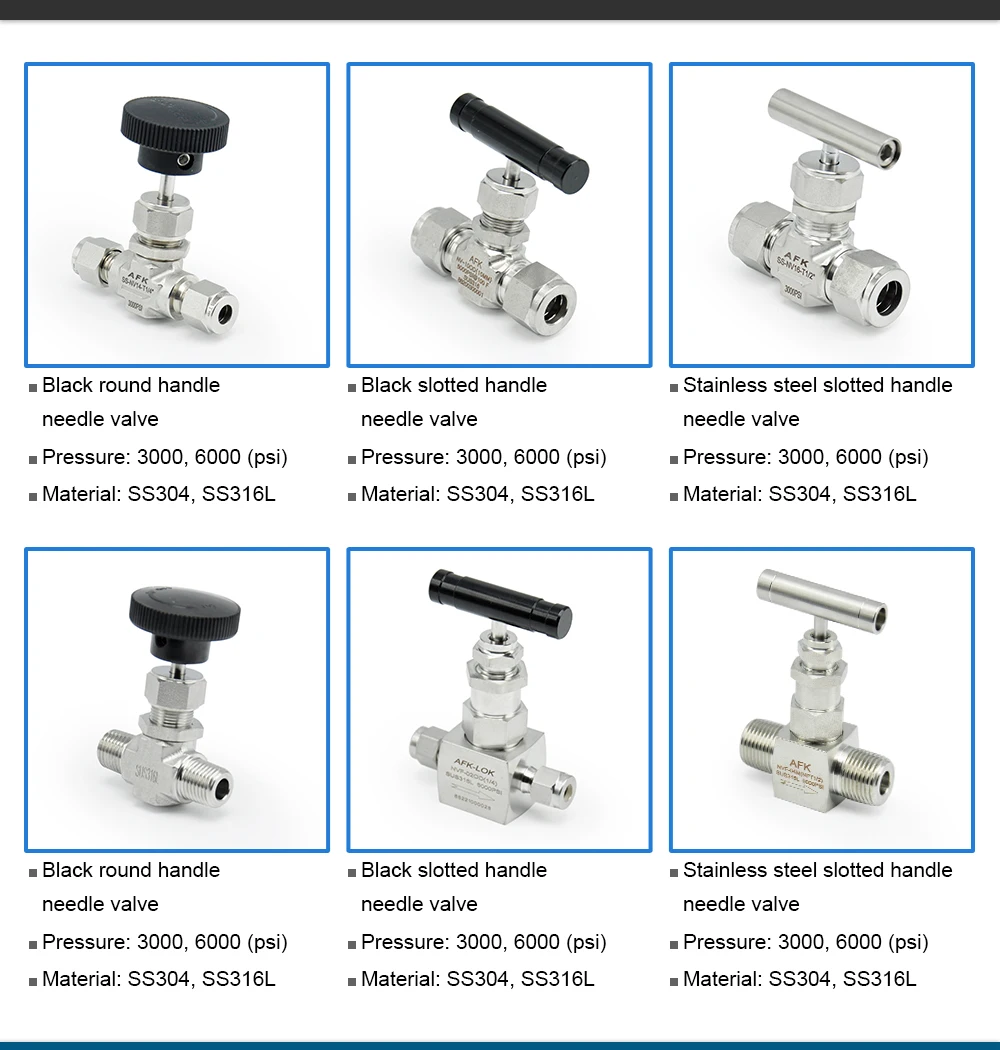 1/2 Tube 316ss General Purpose Needle Valve 6000 Psig