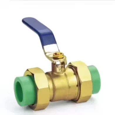 Plumbing water supply system PPR fittings double activated ball valve  (copper core)