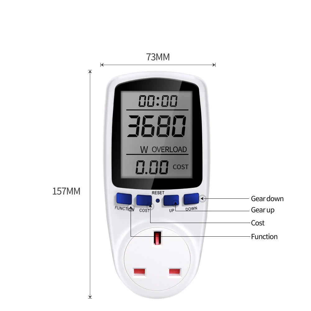 Hot Selling 2022 Eu Digital Automatic Volt Voltage Wattmeter Power Analyzer Kwh Power