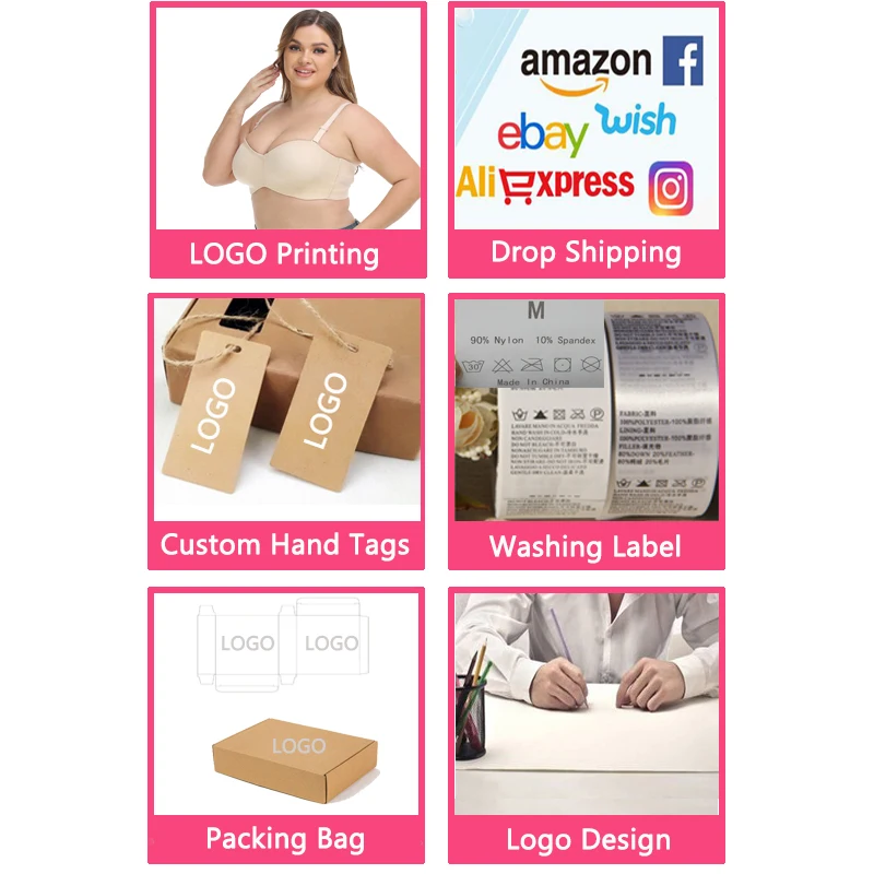 34 36 38 40 42 44 46 BCDEFG Cup Underwire No Sponge Strapless for Women Non-Slip Bra Tube Top Bra Smooth Plus Size for Wedding