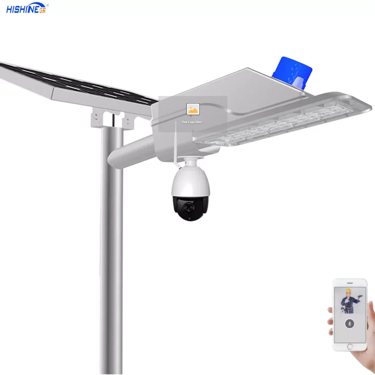 SKD price  Wi Sun system Street Lamp 100W Ip67 Smart Integrated Lumens Road Lighting Outdoor Lamp Led All in One Solar Street Li