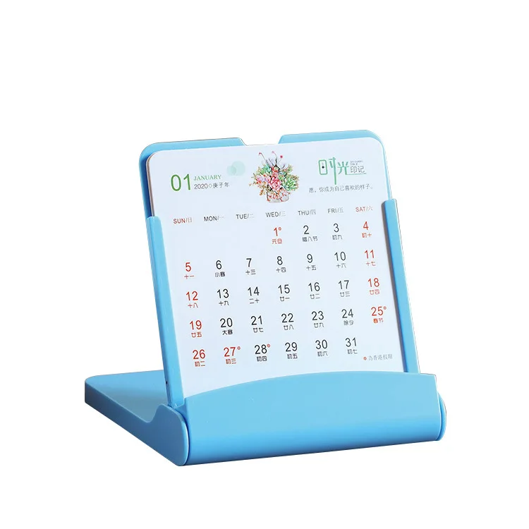 JCX/Promotional Multi-functional Desk Calendar with Phone Holder Custom Logo Table Calendar