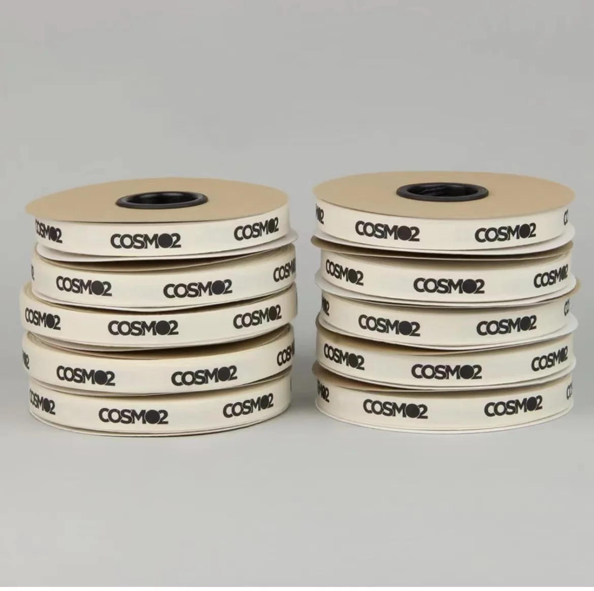 Роскошный индивидуальный логотип бренда трафаретная печать черная подарочная лента с белым