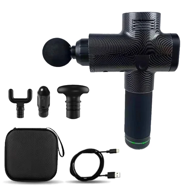 2023 New Design Low Sound Fascial Gun Massager Vibration Muscle Deep Tissue Body Massage Gun