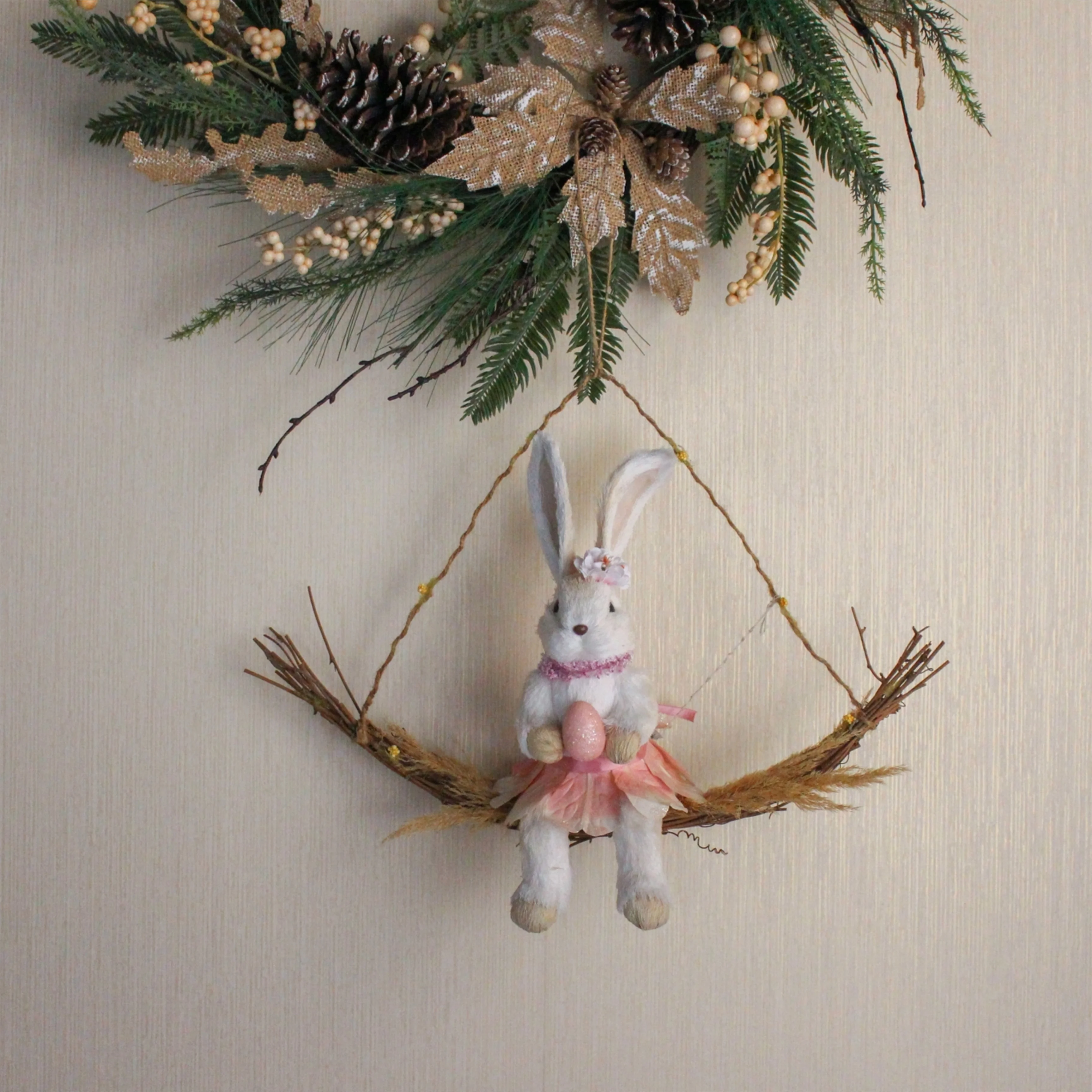 
2021 New Design Easter Bunny Decorations Customized Foam Hanging Rabbit Ornament Kids Room Decoration 