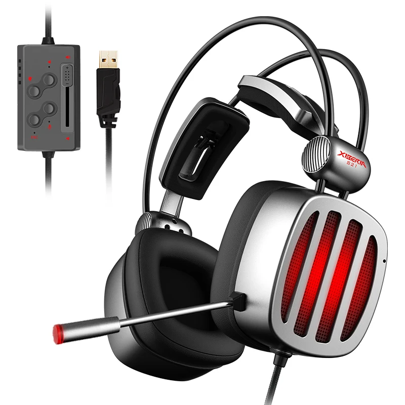 
XIBERIA S21PRO профессиональное производство 3d излучающие свет Проводные шумоподавляющие игровые наушники 