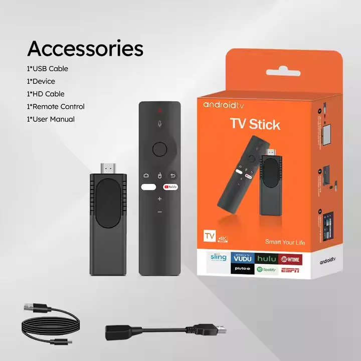 Android 11 bt Голосовое управление 2 ГБ 16 4k ott smart TV box dongle google Сертифицированный android tv stick