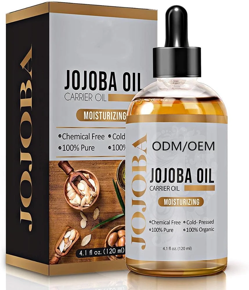 Private Label  Organic Jojoba Oil Pure Natural Cold Pressed Hair Body Face Skin Finger and Foot Nail