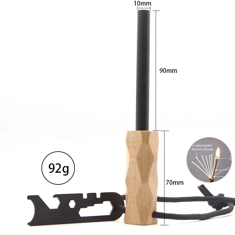 15,000 ignitions Outdoor Adventure Firesteel Fire Starter Kit with Survival Firecraft Paracord