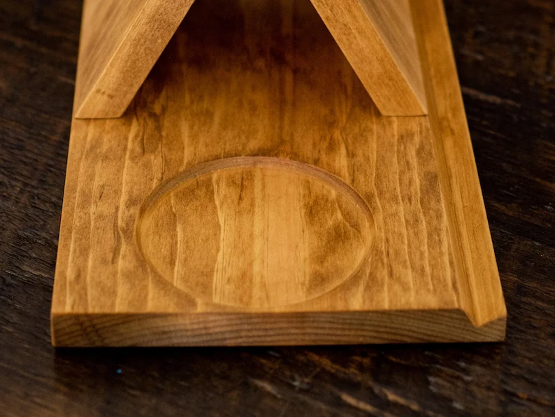 Wood Triangle Night Stand Book Holder Personalized Rest with Drink