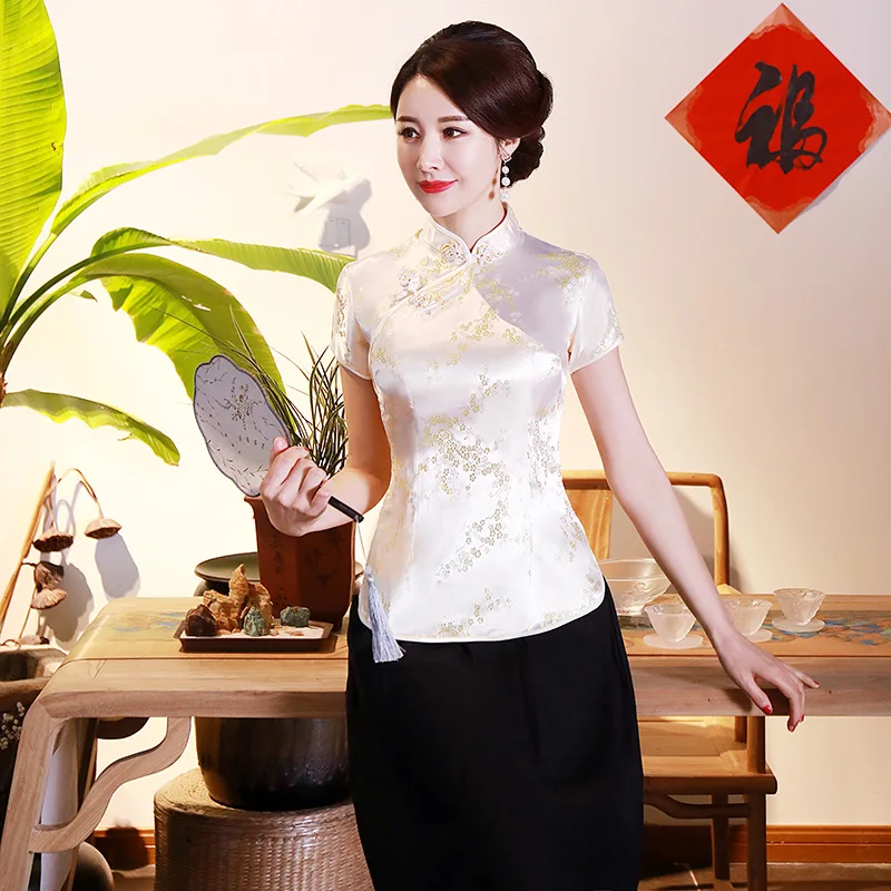 Повседневная женская блузка большого размера Женская короткая юбка Cheongsam