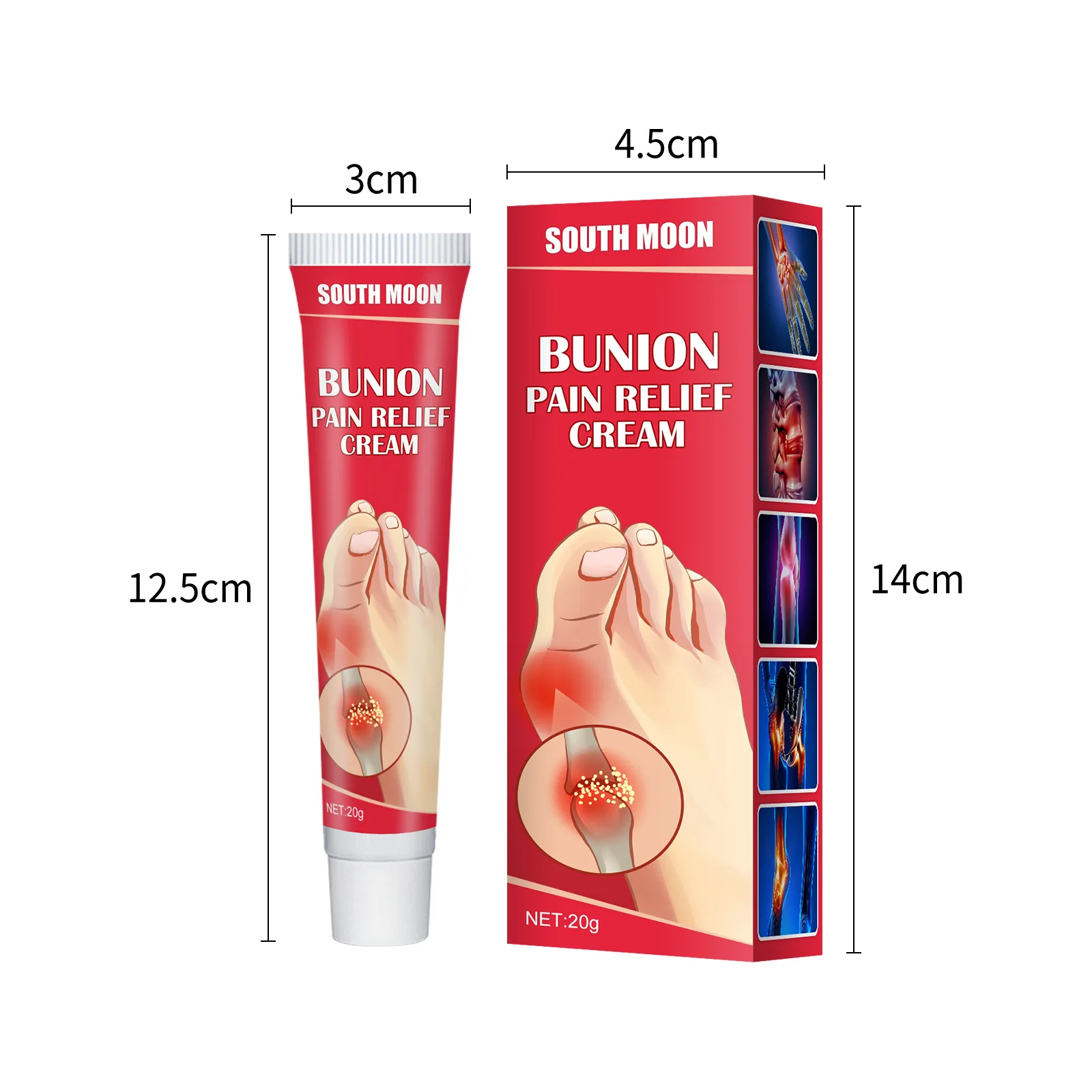 South Moon 20g Bunion Pain Relief Ointment Joint Toe Pain Cream Bunion Gout Pain Relief Stiffness Inflammation Treatment