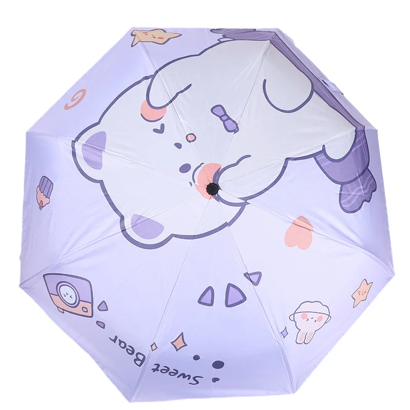 New Design Creative Three-folding Anti UV Protection Sun and Rain Windproof Automatic Gift Umbrella For Adults
