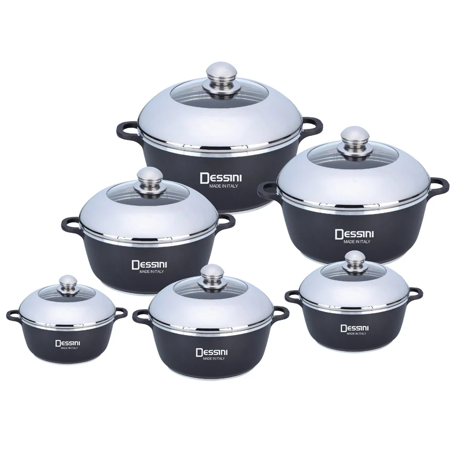 
Kitchen Pots Aluminum Stone Non stick Induction Bottom Cookware Sets Pans Cast Iron Aluminum Cookware Set 