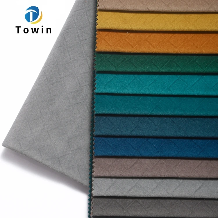 high quality custom fabric 460G upholstery diamond block embossed mosha velvet material fabric for sofa home decor