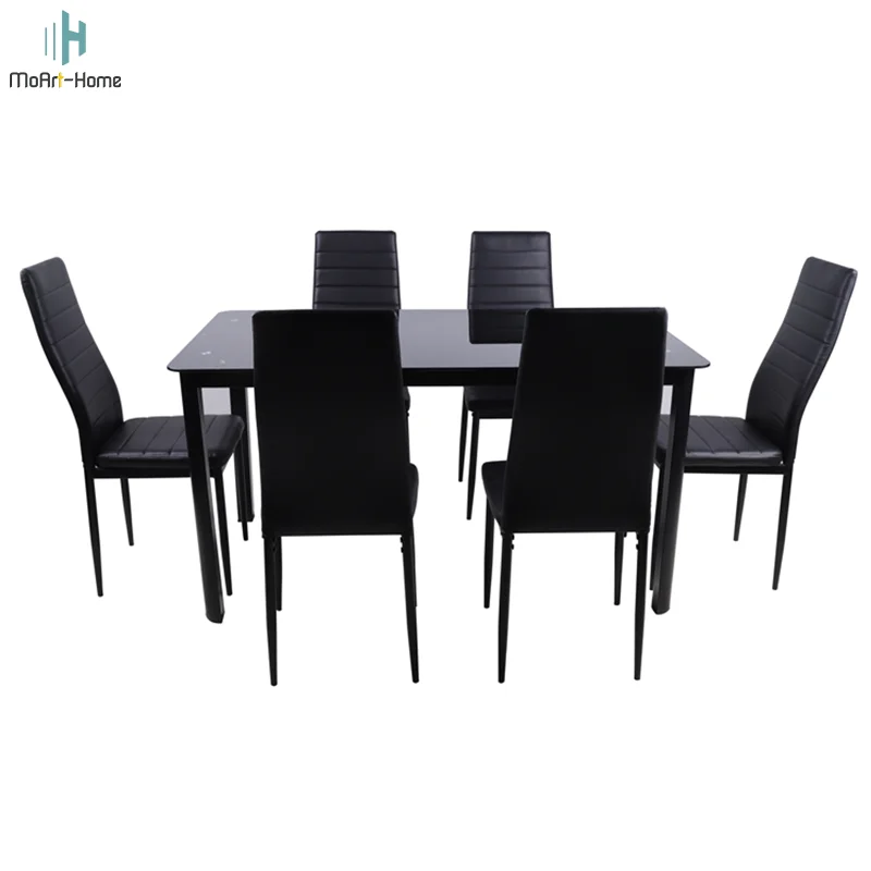 Modern Home Furniture Dining Room Furniture Dining Tables And Chairs Set Chair Tempered Glass Dining Table