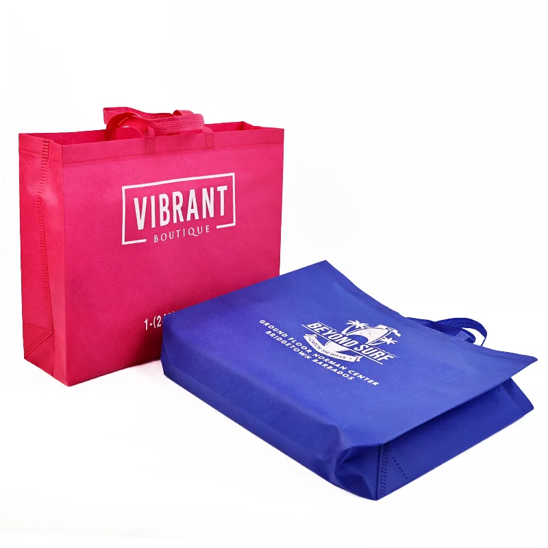 Custom logo non woven bag promotional reusable cloth shoes shopping tote bags pp laminated non woven shopping bag