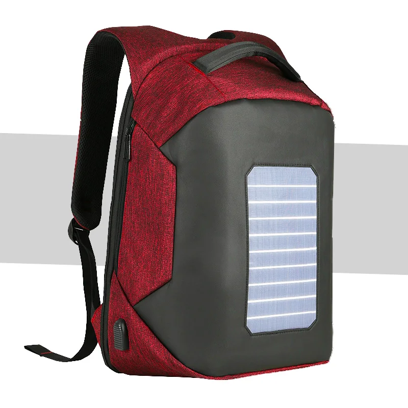 Custom 17.3 Inch Laptop Travel Laptop Nylon Solar Backpack Lightweight College Business DayBack With Usb Charging Port