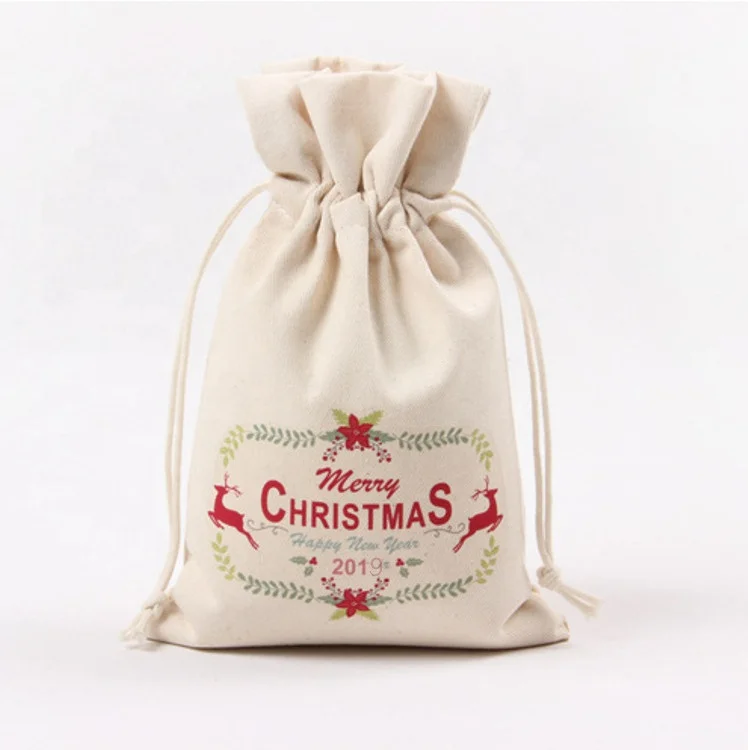 Рождественская сумка на шнурке, персонализированные подарочные пакеты, многоразовые подарочные пакеты в виде Санты
