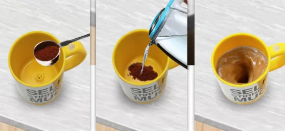 Self Stirring Mug Electric Auto Mixing Cup Magnetic Sublimation Stainless Steel Coffee Cup For Office