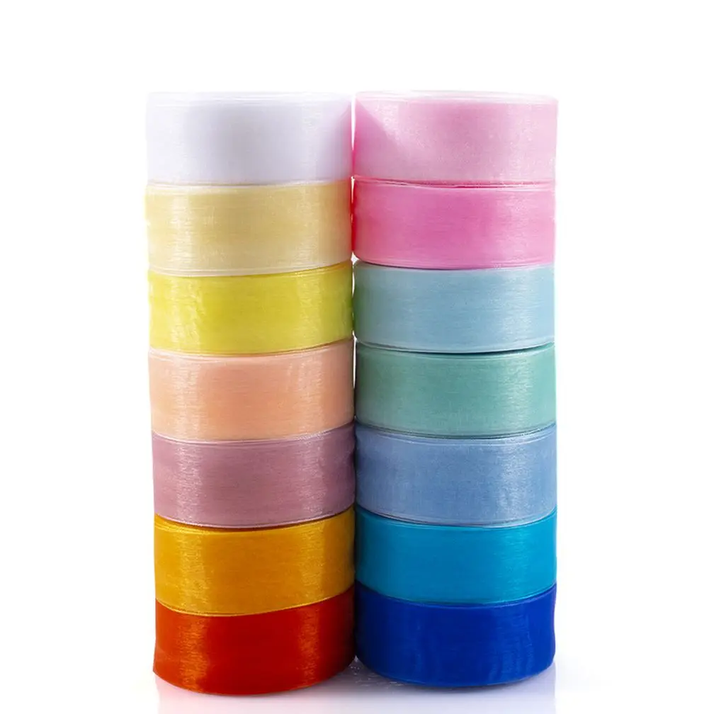 4 см шифоновая лента, прядильная лента для выпечки торта, бант, ручная работа, Подарочная коробка, упаковка для одежды, полиэфирная лента