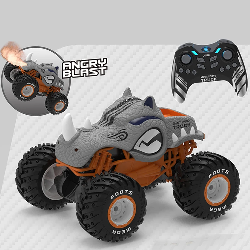 Build In Gyro Standing Up 360 Spinning Animal Rhino Rc Rock Crawler Toys 4Wd Stunt Car