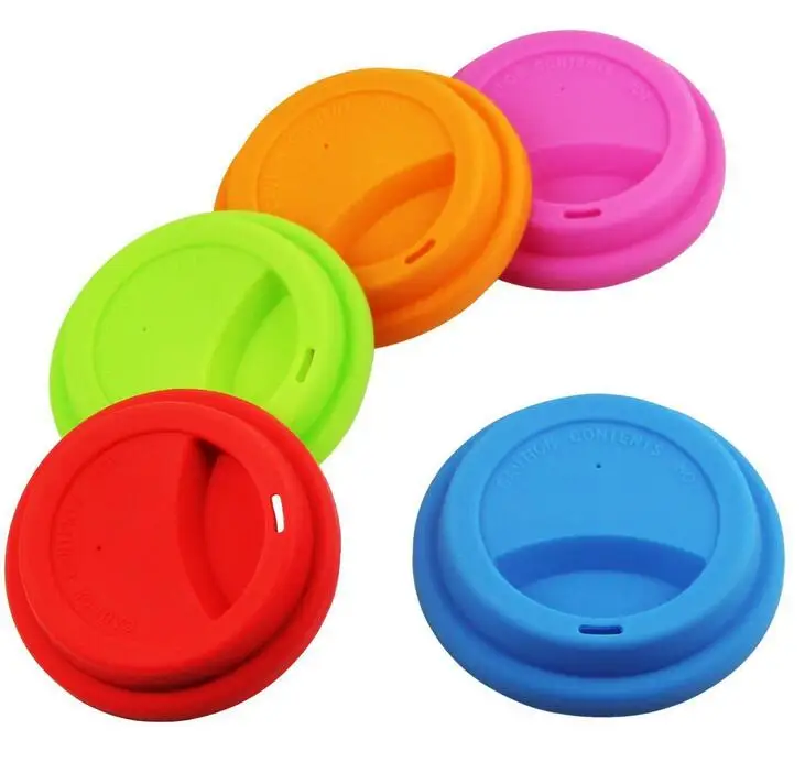 Colors Universal 8cm and 9cm silicon tea mug cup lid tan color coffee silicone drink cup lid Silicone Lid Cover