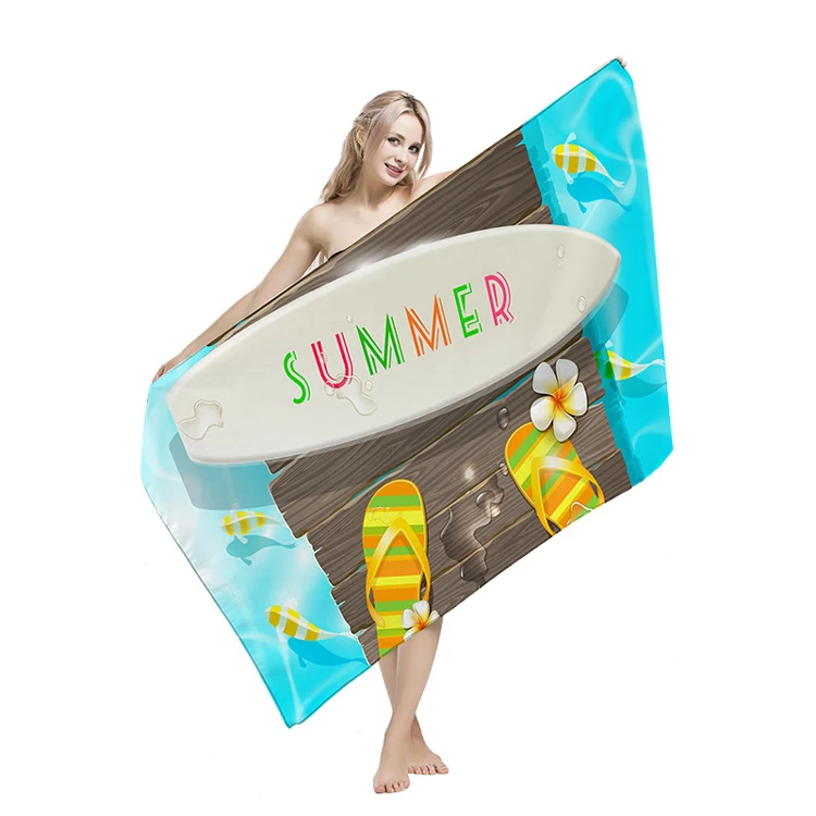 Rectangle Sandfree Quick Dry Large Sand Free Micro Fiber Beach Towels With Logo Custom Print