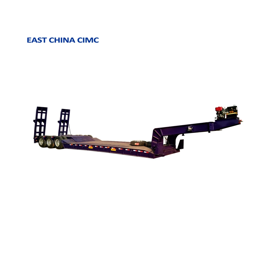 Professional Manufacturer Heavy Duty Lowbed Type 3 4 Axle Truck Low Loader Low Bed Semi Trailer For Excavator