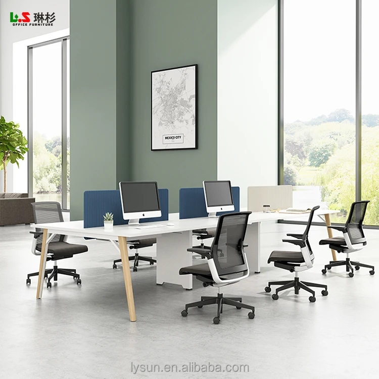 Office teacher staff workstation desk working table for office modular 4  6 8 person seater workstation office furniture