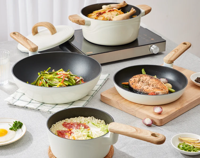 GROWTH RINGS SERIES die-casting aluminium cookware set non-stick