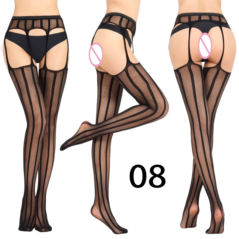Women Many Designs Sexy Mesh Garter Design Looking Stocking Black Pantyhose